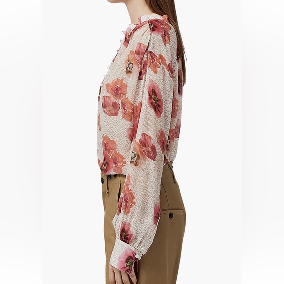 rag & bone Carla Floral Silk Blend Top XS - Picture 5 of 10